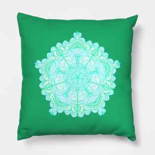 Green mandala design Pillow