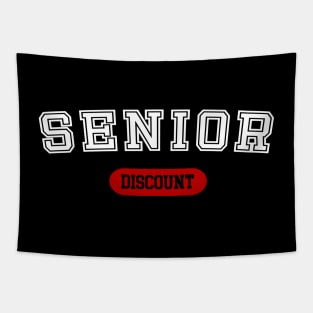 Senior Discount - Fun Vintage College Typography Tapestry