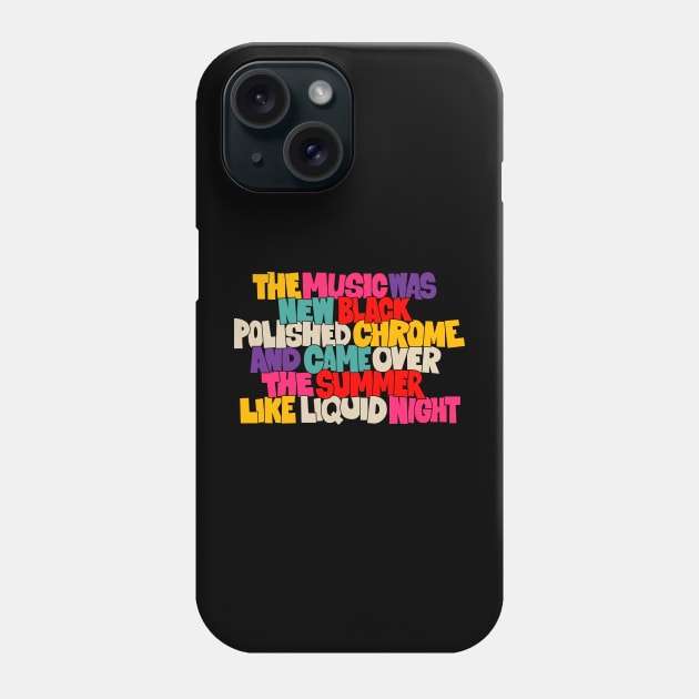 Liquid Night Tribute: Acid Techno Classic Tee - Black Polished Chrome Phone Case by Boogosh