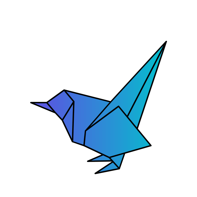 Origami Blue Bird by CloudTerra