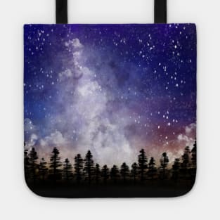 Cloudy sky above woodland Tote