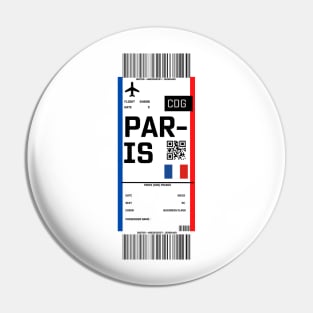 Boarding pass for Paris Pin