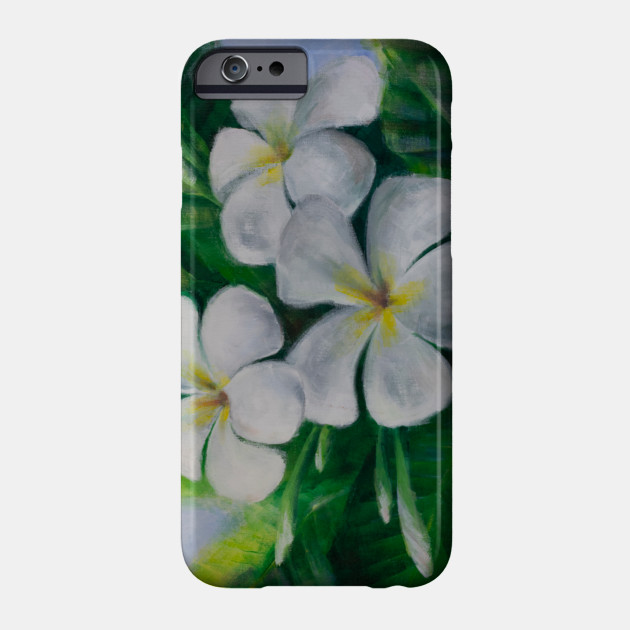 Original Acrylic Painting White Tropical Flower Frangipani In The