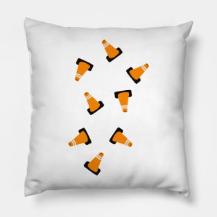 traffic cones on blue Pillow