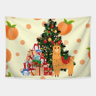 Alpaca gifts tree Tapestry