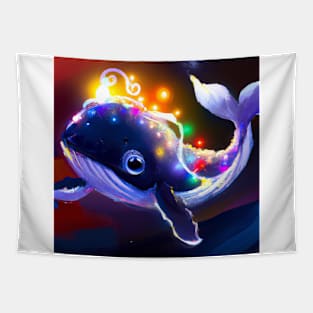 Cute Humpback Whale Drawing Tapestry