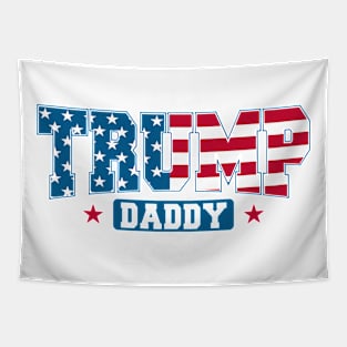 Trump Daddy Trump 2024 For President, Trump USA American Flag 4th of July Republican Tapestry