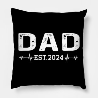 Dad Est 2024 New Dad Gift for Dad Anniversary Father Men Pillow