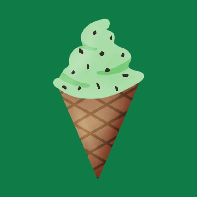 Mint Chocolate Chip Ice Cream by Kelly Louise Art