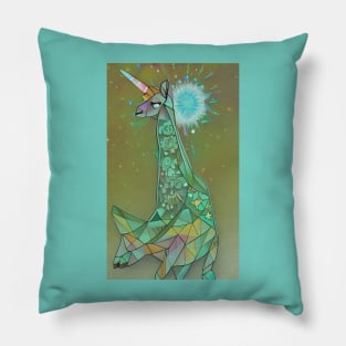 Fractal Diamond Llama Unicorn Pillow