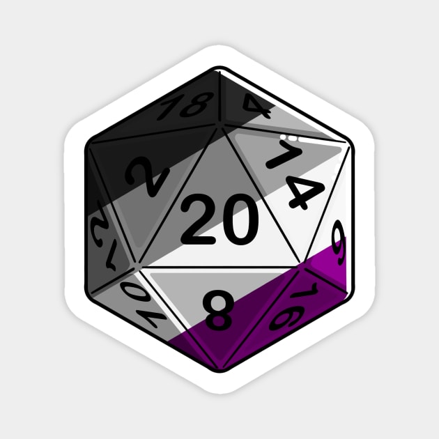 Ace Pride d20 Magnet by PaintbrushesAndPixels