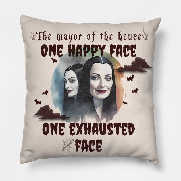 Chaos Manager: Smiles & Exhaustion - Funny Mom Wall Art Print Pillow by Caos Maternal Creativo