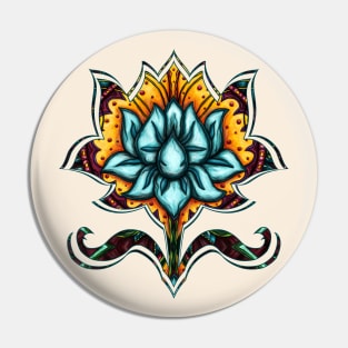 Blue yoga lotus flower, spirituality lotus Pin