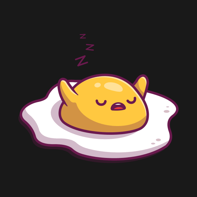 Cute Fried Egg Sleeping Cartoon by Catalyst Labs