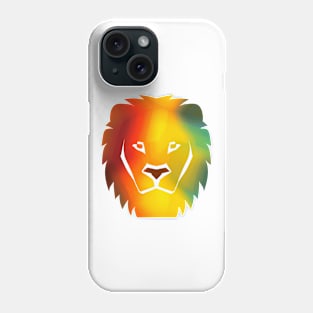 Cute Color Gradient Lion Shape Head Drawing Phone Case