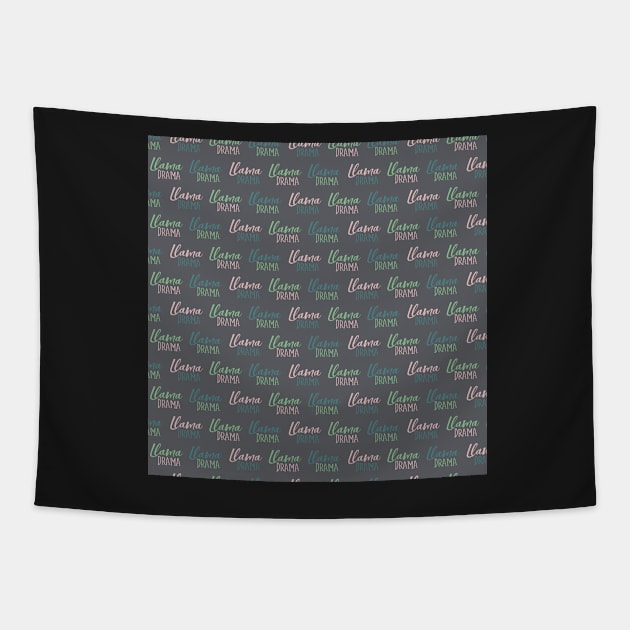 Llama Drama Pink Green Blue Pastel Tapestry by marknprints