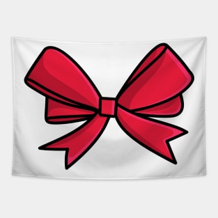 Christmas red gift ribbon, bow vector icon illustration. Tapestry