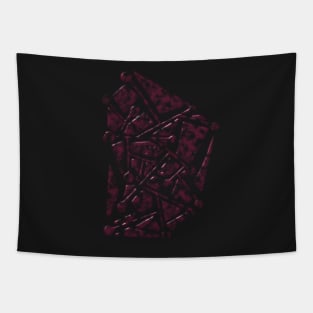 Dark Burgundy Colour Modern Geometric Pattern Tapestry