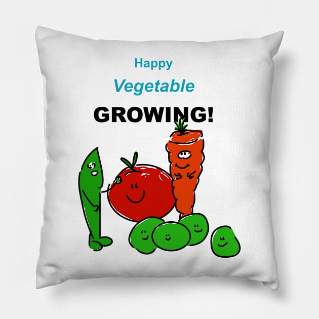 Happy Vegetable Growing! Pillow by andersonartstudio