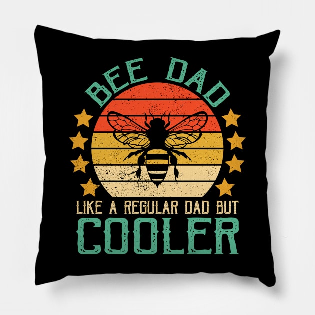Bee Dad Beekeeper Funny Beekeeping Father's Day Pillow by Wakzs3Arts