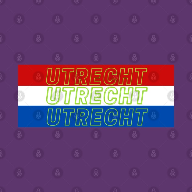 Utrecht City in Netherlands Flag Stripes Colors by aybe7elf