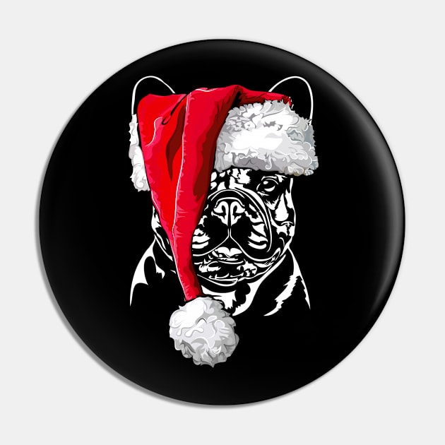 Funny French Bulldog Santa Christmas dog mom Pin by wilsigns