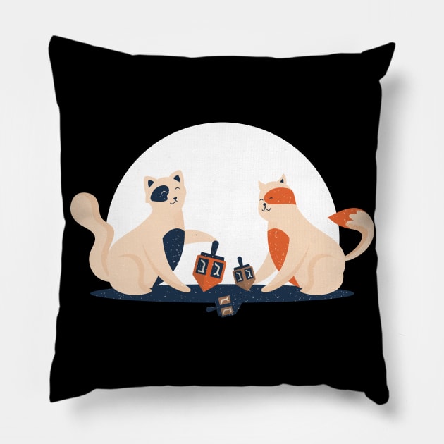 Dreidel Cats Pillow by Proud Collection