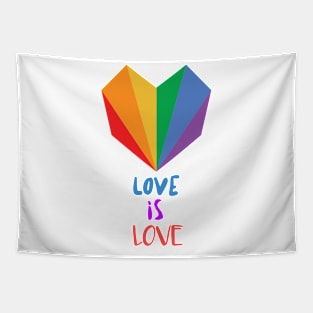 Love is Love - Rainbow Heart Tapestry