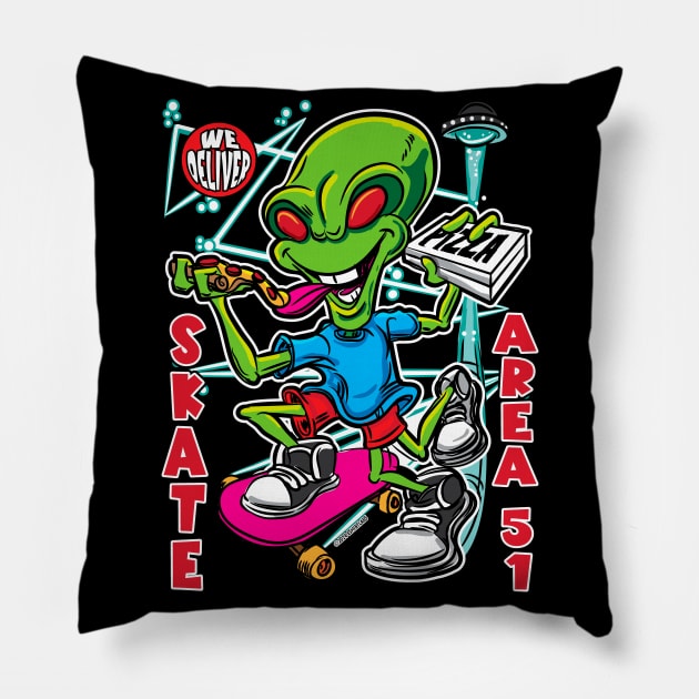 Skate Area 51 Pillow by eShirtLabs