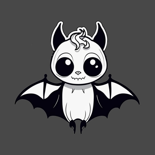 Baby bat cute halloween black and white design by Edgi