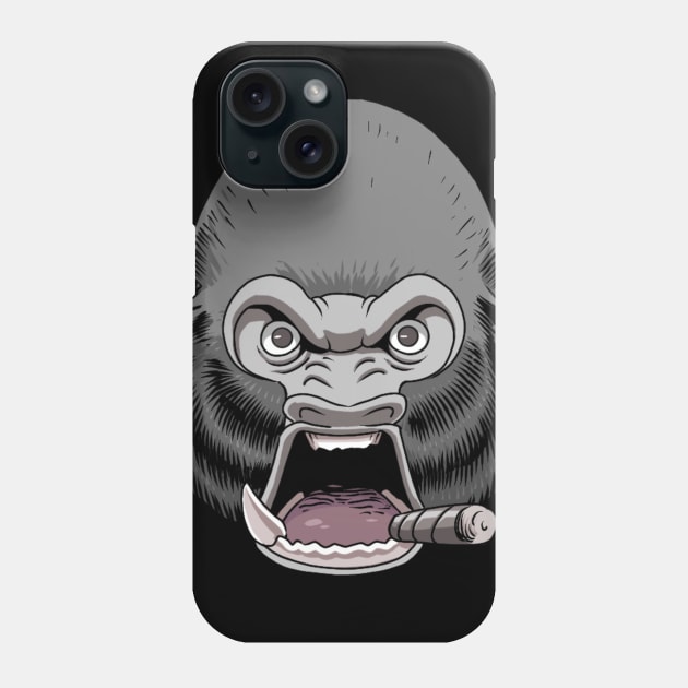 Angry gorilla Phone Case by pnoid