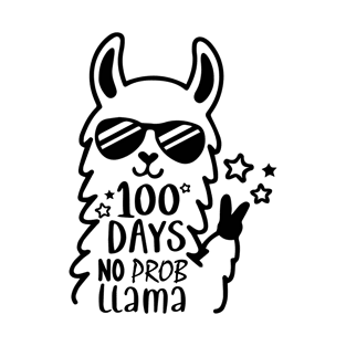 Funny 100 Days of School, No Prob Llama 100 days smarter T-Shirt