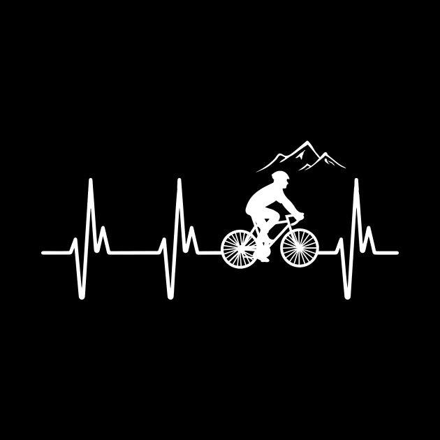 Mountain Bike Heartbeat - Biking Lifeline T-Shirt by biNutz