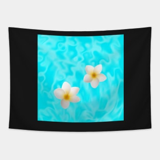 Lilo and Nani inspired white plumeria hawaiian flowers Tapestry