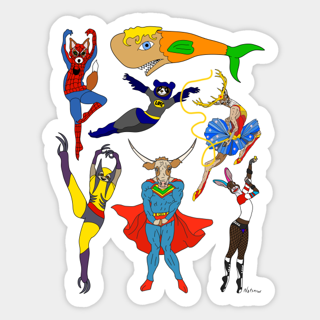 Superhero Animals - Superheros - Sticker