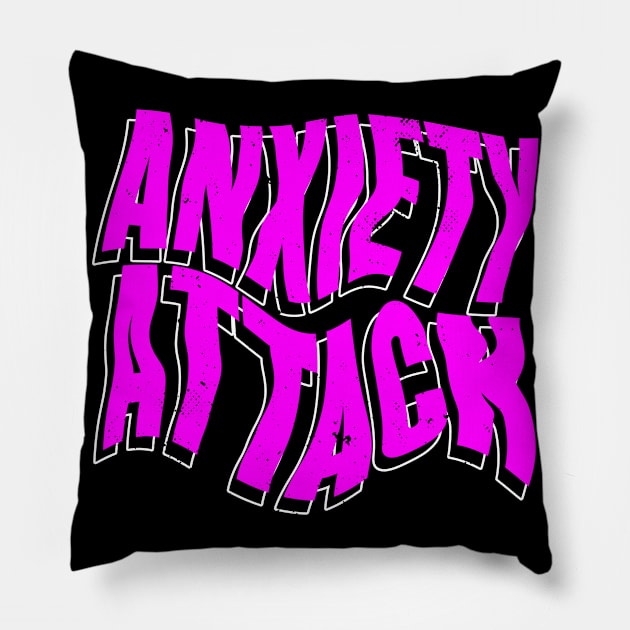 Anxiety Attack Grunge Emo Aesthetic Indie Glitch Pillow by wbdesignz