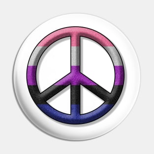 Peace Pride design in Gender Fluid pride flag colors Pin