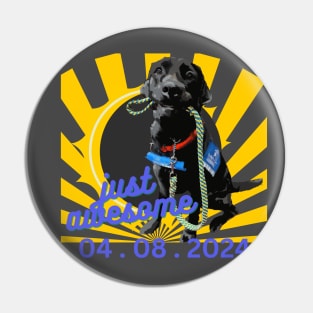 Black Lab Service Dog Eclipse Pin