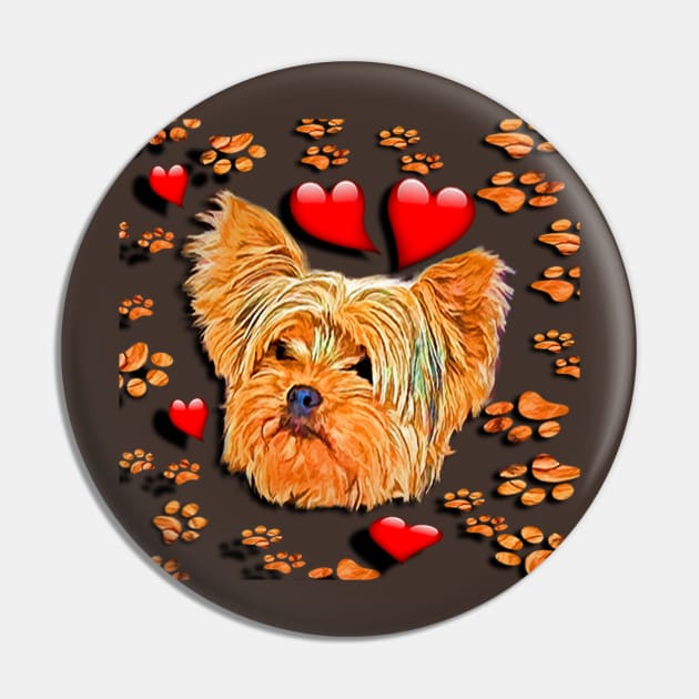 Yorkshire Terrier Dog Lover Graphic Design Yorkie Pin by tamdevo1