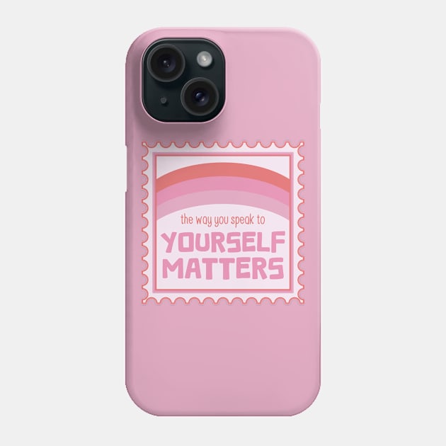 Selfcare Voice [coral] Phone Case by deadbeatprince typography