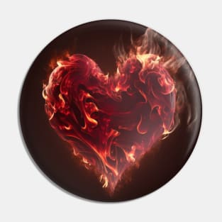 Burning red heart for Valentine's Day Pin