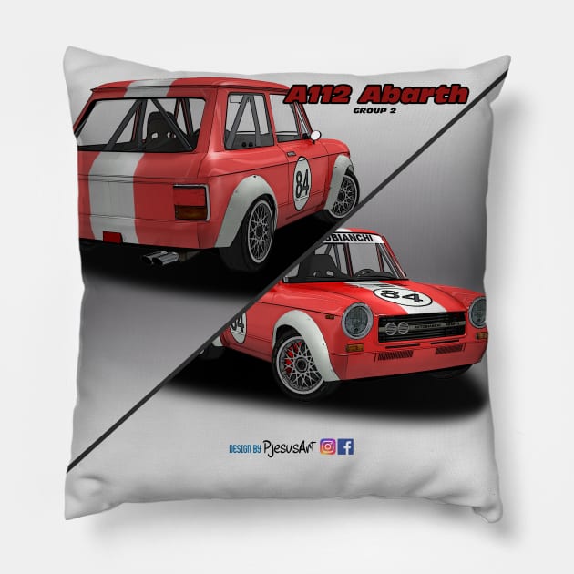 Autobianchi A112 Abarth Group 2 Pillow by PjesusArt