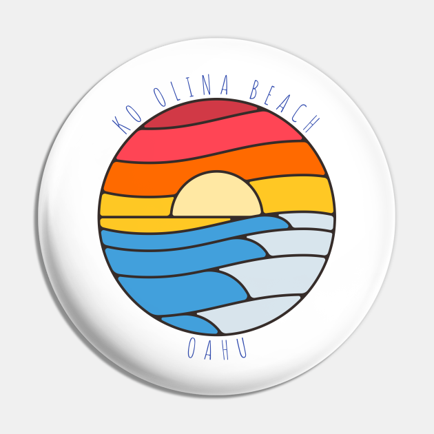 Ko Olina Beach Oahu Vintage Beach Style Ko Olina Pin TeePublic