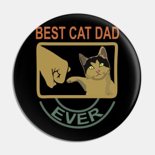 Best Cat Dad Ever Retro Vintage Pin