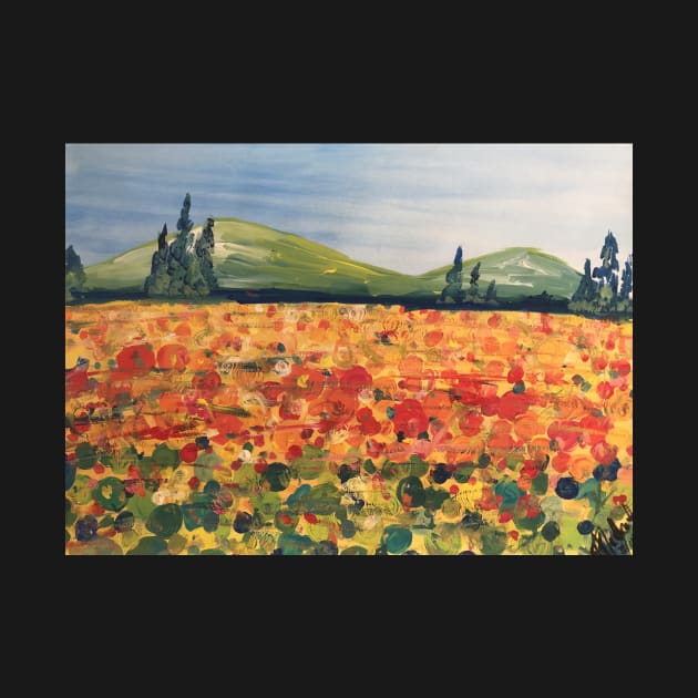 Flower field landscape by Artladyjen