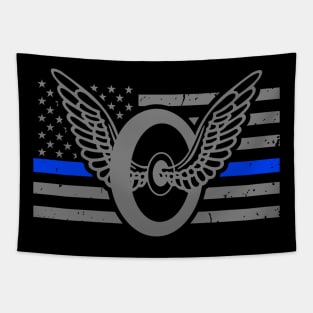 Motorcycle Cop - Thin Blue Line Flag - Motor Unit Tapestry