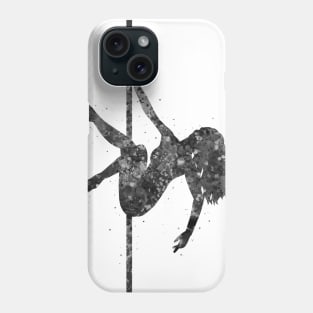 Pole dance girl black and white Phone Case