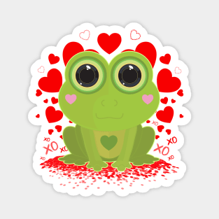 Valentine's Day Frog Magnet