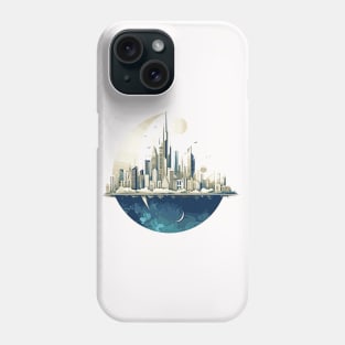 Modern City Skyline Landscape At Night Discovery Phone Case