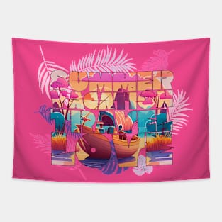 Summer Vacation Travel Love Tapestry